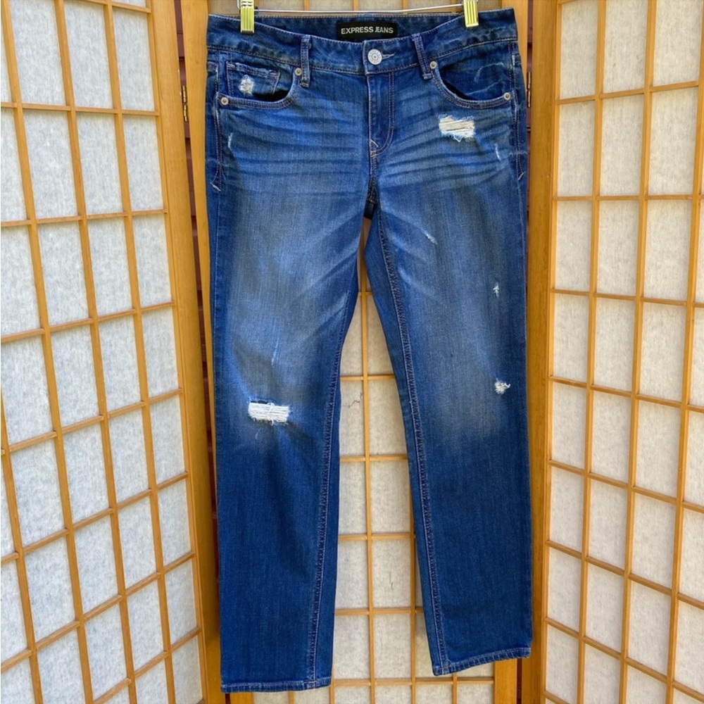Express Distressed Stella Skinny Low Rise Jean SZ 6S - Picture 2 of 16